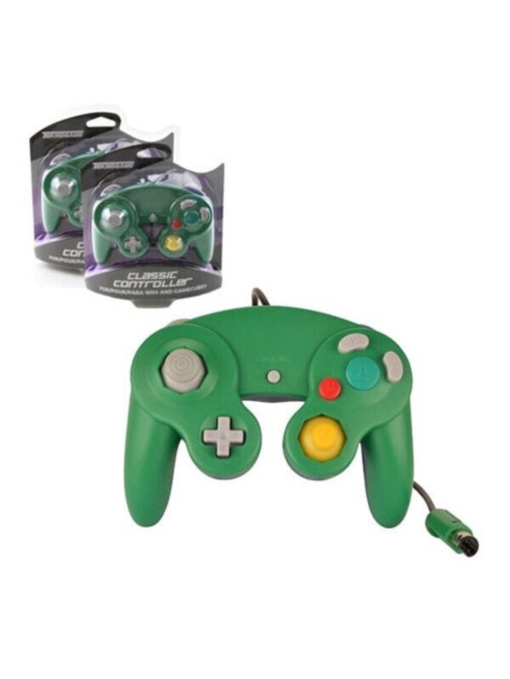 TeknoGame Wired Controller for GameCube and Wii - Green/Blue